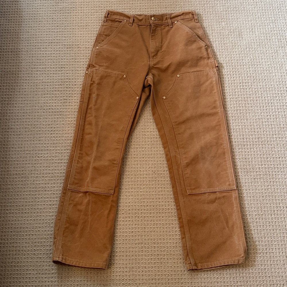 Carhartt B01 BRN Men's Double Knee Original Fit Work Pants Union USA Size 30x30